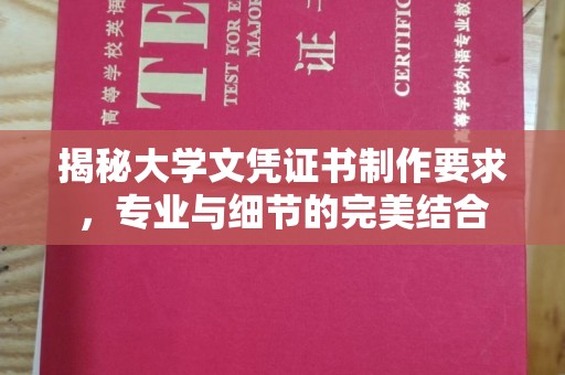 九寨沟揭秘大学文凭证书制作要求，专业与细节的完美结合